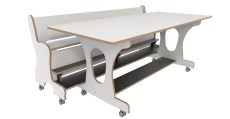 Hoogzit tafel L180 x B80 cm wit met 1 bank Tangara Groothandel voor de Kinderopvang Kinderdagverblijfinrichting2